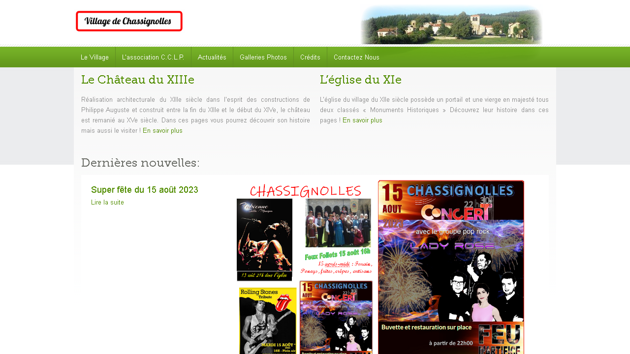 Capture d'écran de http://www.village-chassignolles.fr